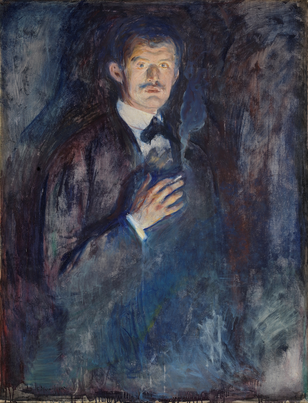 NOR Selvportrett med sigarett, ENG Self-Portrait with Cigarette